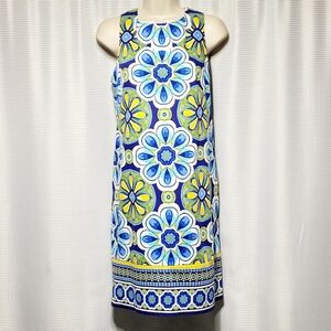 London Times Cotton Sateen Floral Sleeveless Stretch Shift Dress (12)